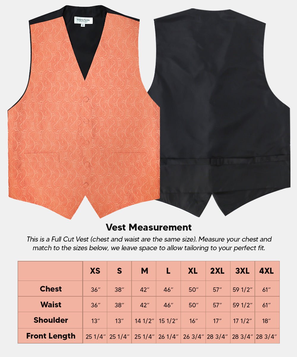 Vittorio Farina Men's Woven Paisley Vest, Necktie, Bow Tie and Pocket Square Set (Black Back)