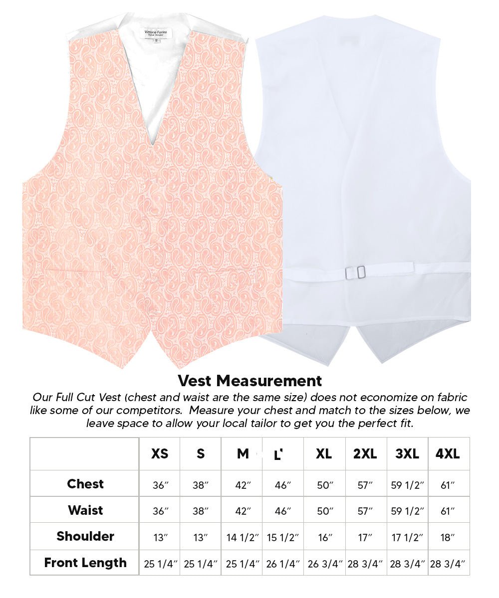 Vittorio Farina Men's Mint Woven Paisley Vest, Necktie, Bow Tie and Pocket Square Set (White Back)