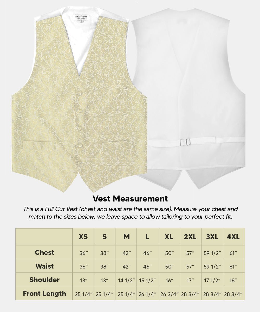 Vittorio Farina Men's Mint Woven Paisley Vest, Necktie, Bow Tie and Pocket Square Set (White Back)