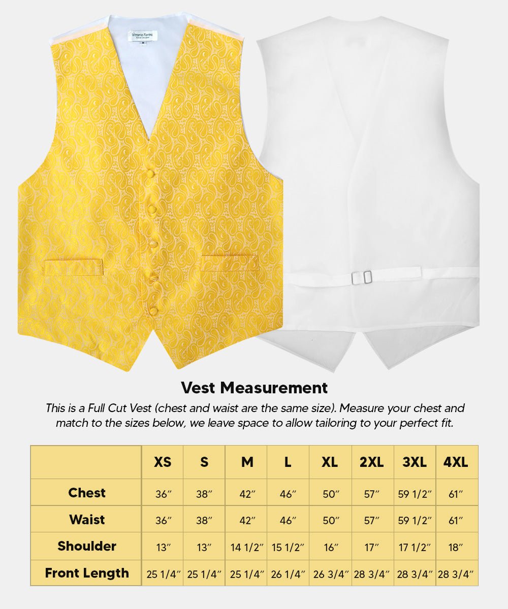 Vittorio Farina Men's Woven Paisley Vest, Necktie, Bow Tie and Pocket Square Set (White Back)