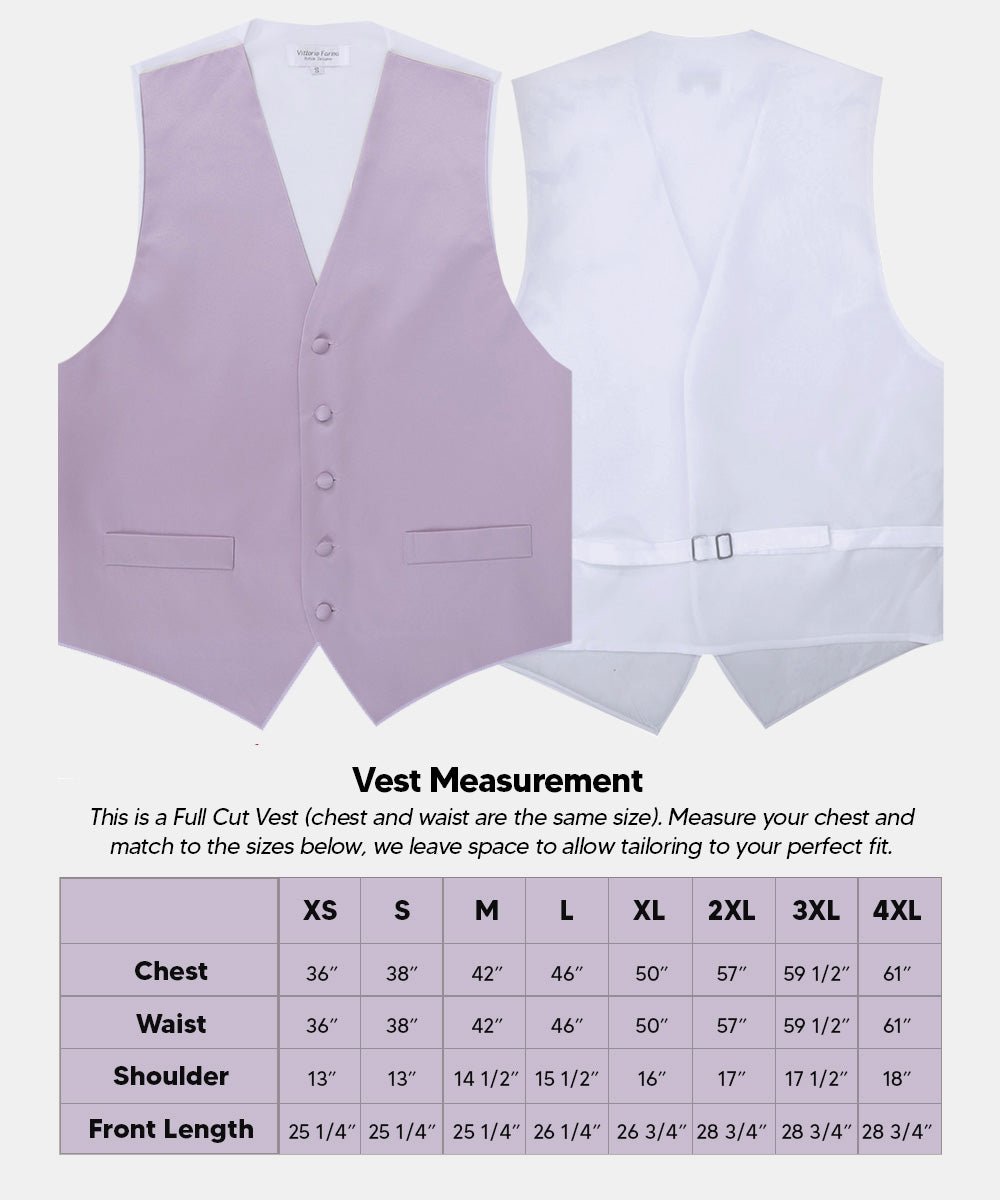 Vittorio Farina Men's Satin Vest, Necktie, Bow Tie and Pocket Square Set (White Back)