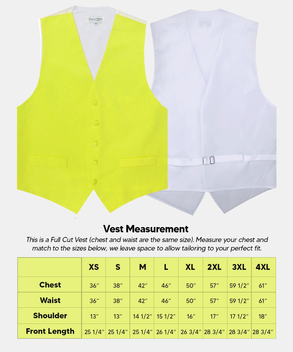 Vittorio Farina Men's Satin Vest, Necktie, Bow Tie and Pocket Square Set (White Back)