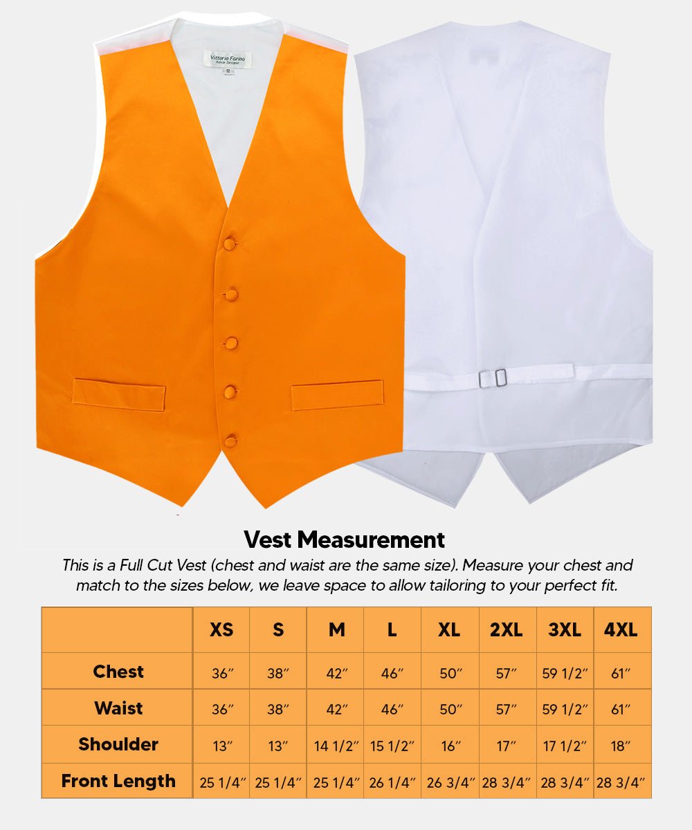 Vittorio Farina Men's Satin Vest, Necktie, Bow Tie and Pocket Square Set (White Back)