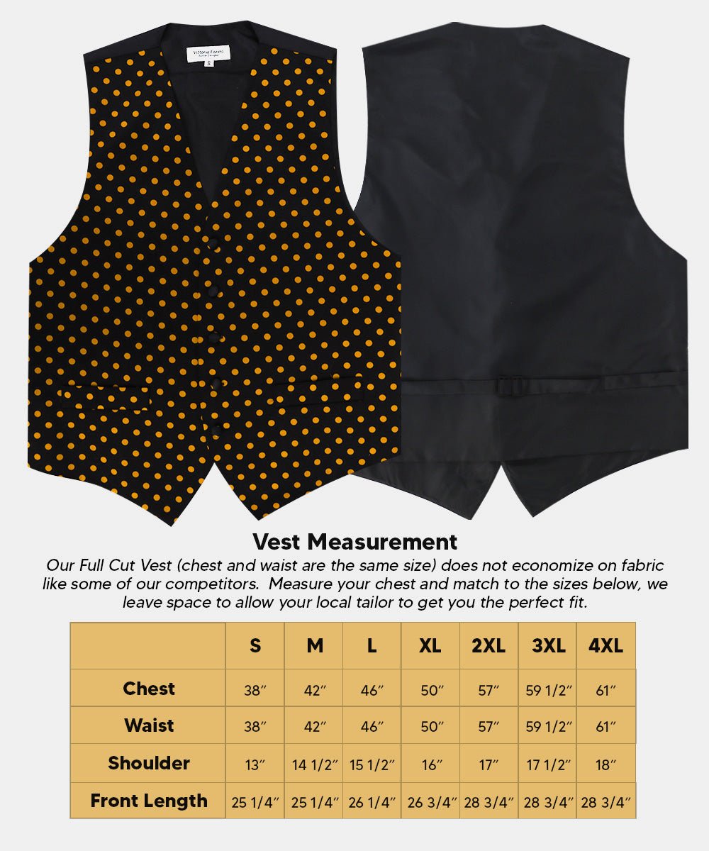 Vittorio Farina Men's White and Black Dot Polka Dot Vest, Necktie, Bow Tie and Pocket Square Set