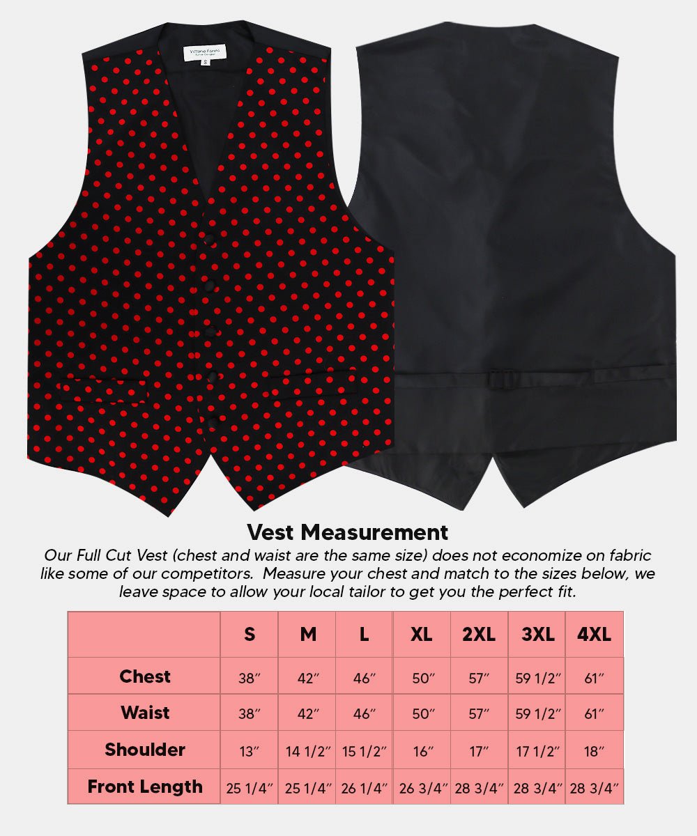 Vittorio Farina Men's White and Black Dot Polka Dot Vest, Necktie, Bow Tie and Pocket Square Set