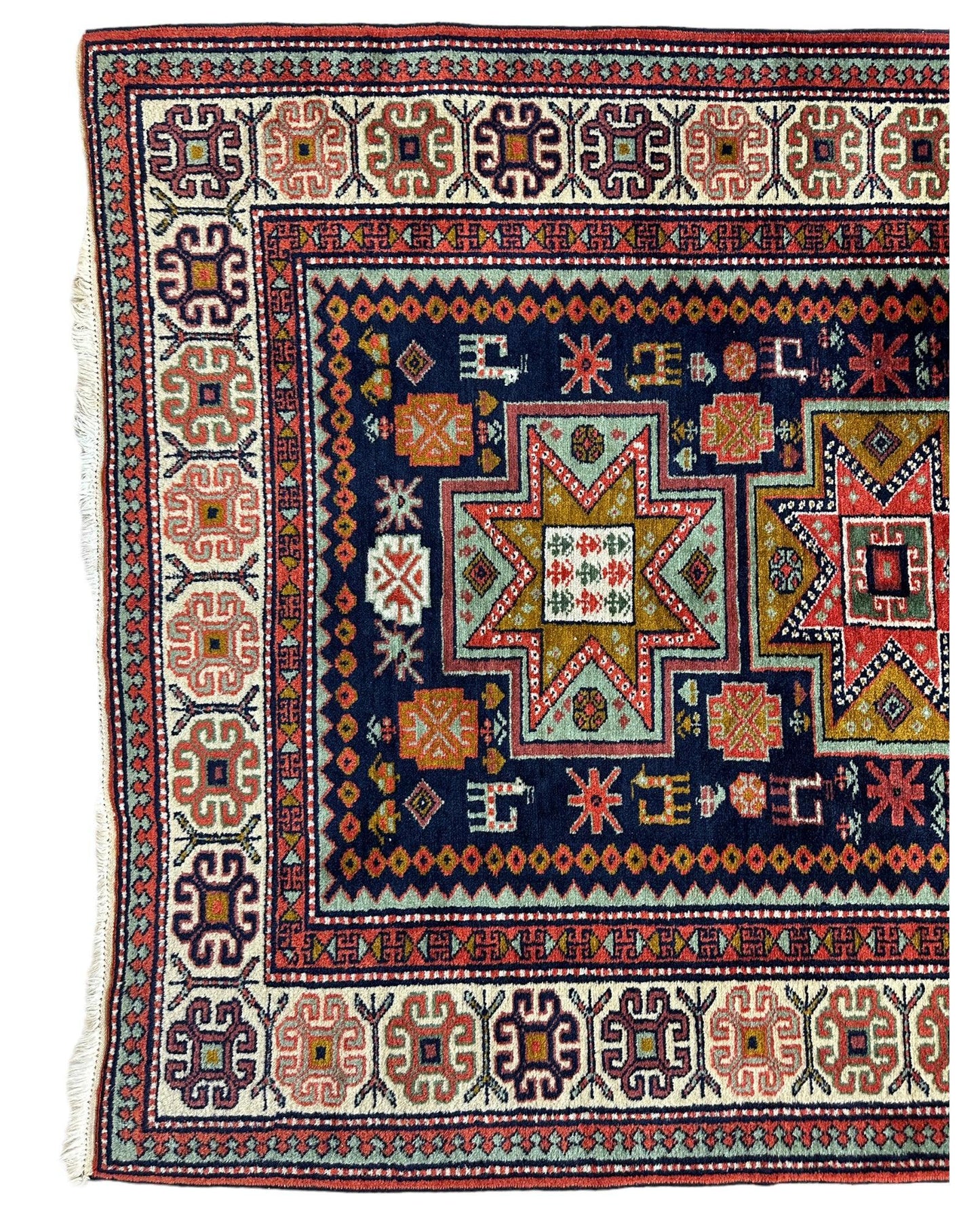 Vintage Armenian Karabakh/Artsakh Wool Rug | 1960s Hand-Knotted 4x7