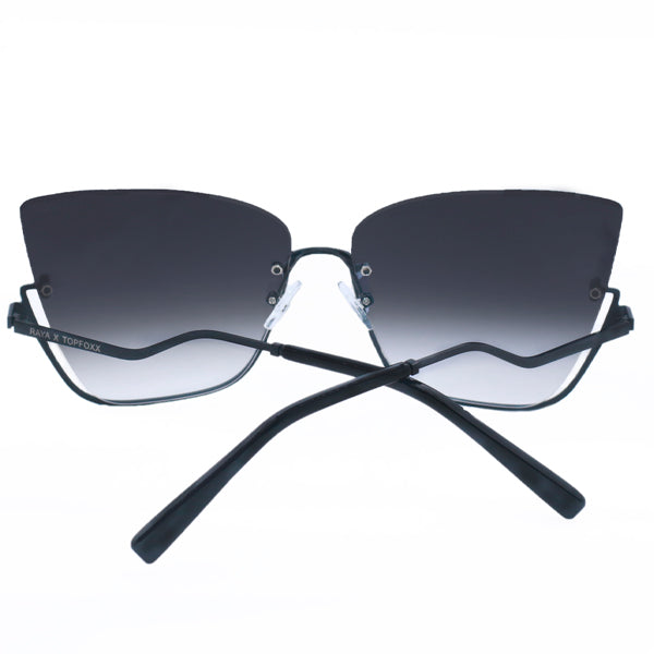 Vixen - Black Lens Black Frame Metal Cateye Sunglasses - Concordia Style Boutique