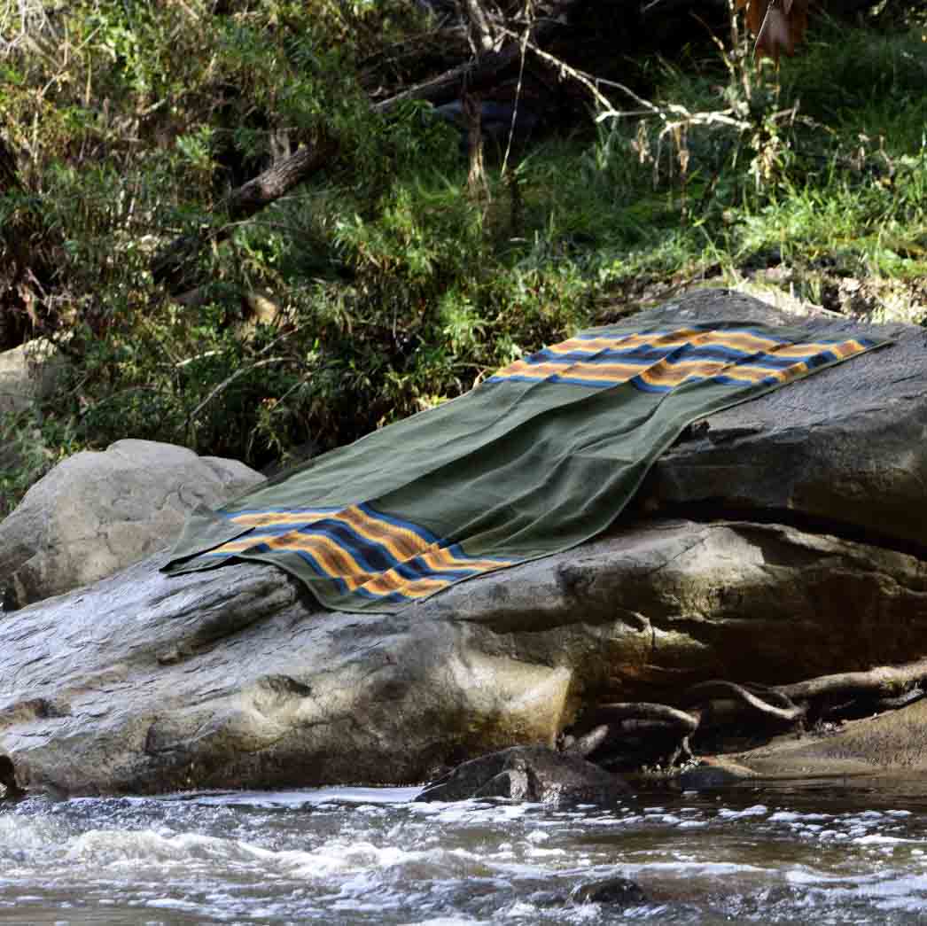 Canvas Camping Blanket - Waxed Canvas Outdoor Blanket / Bushcraft Blanket - Concordia Style Boutique