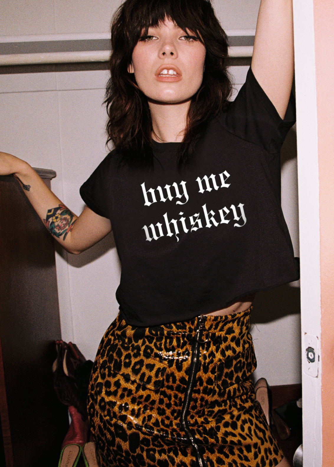 Cropped Buy Me Whiskey Rock n Roll Tee - Concordia Style Boutique
