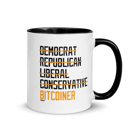 Democrat Republican Conservative Liberal Bitcoiner (Black Lettering) Bitcoin Coffee Mug - Concordia Style Boutique