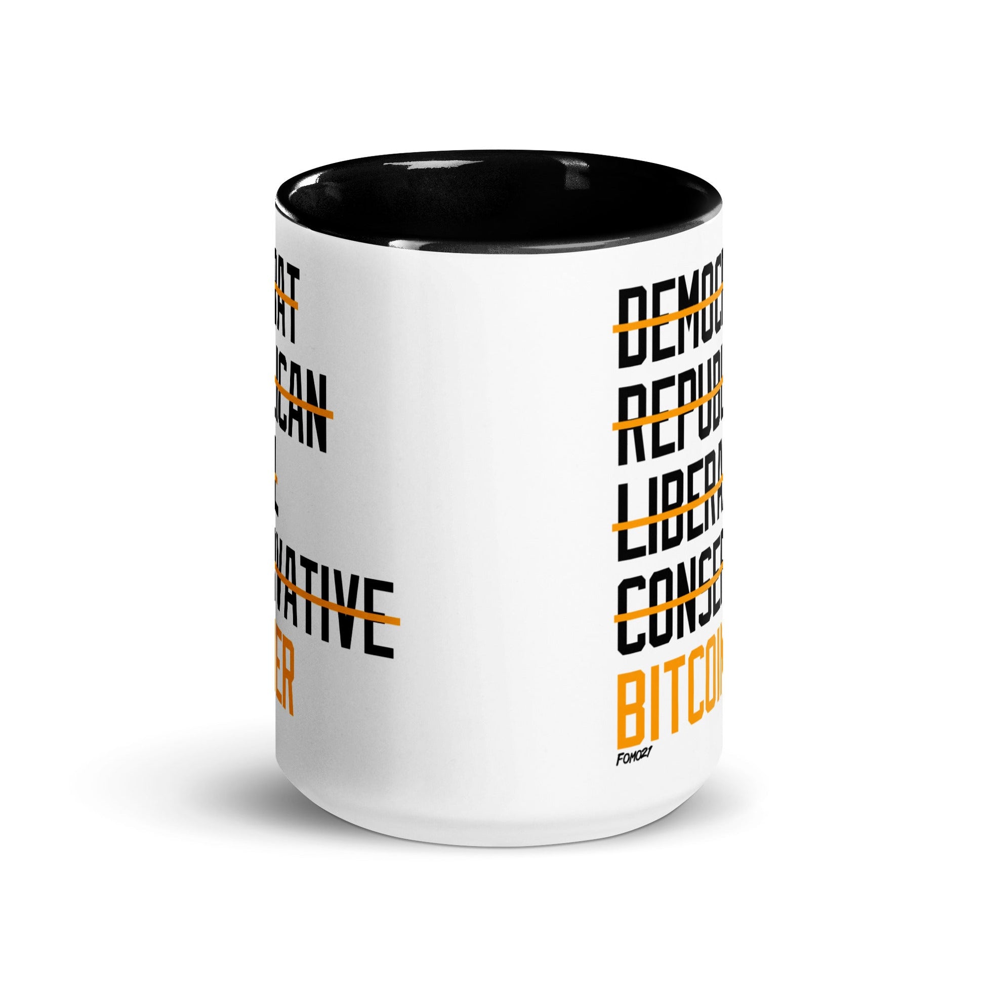 Democrat Republican Conservative Liberal Bitcoiner (Black Lettering) Bitcoin Coffee Mug - Concordia Style Boutique