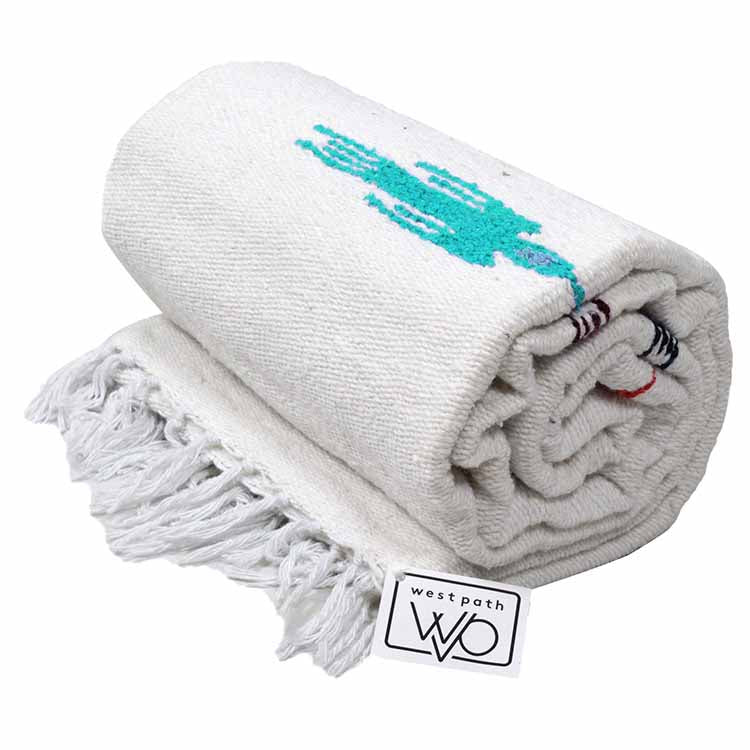 Namaste White Baja Thunderbird Yoga Blanket - Concordia Style Boutique