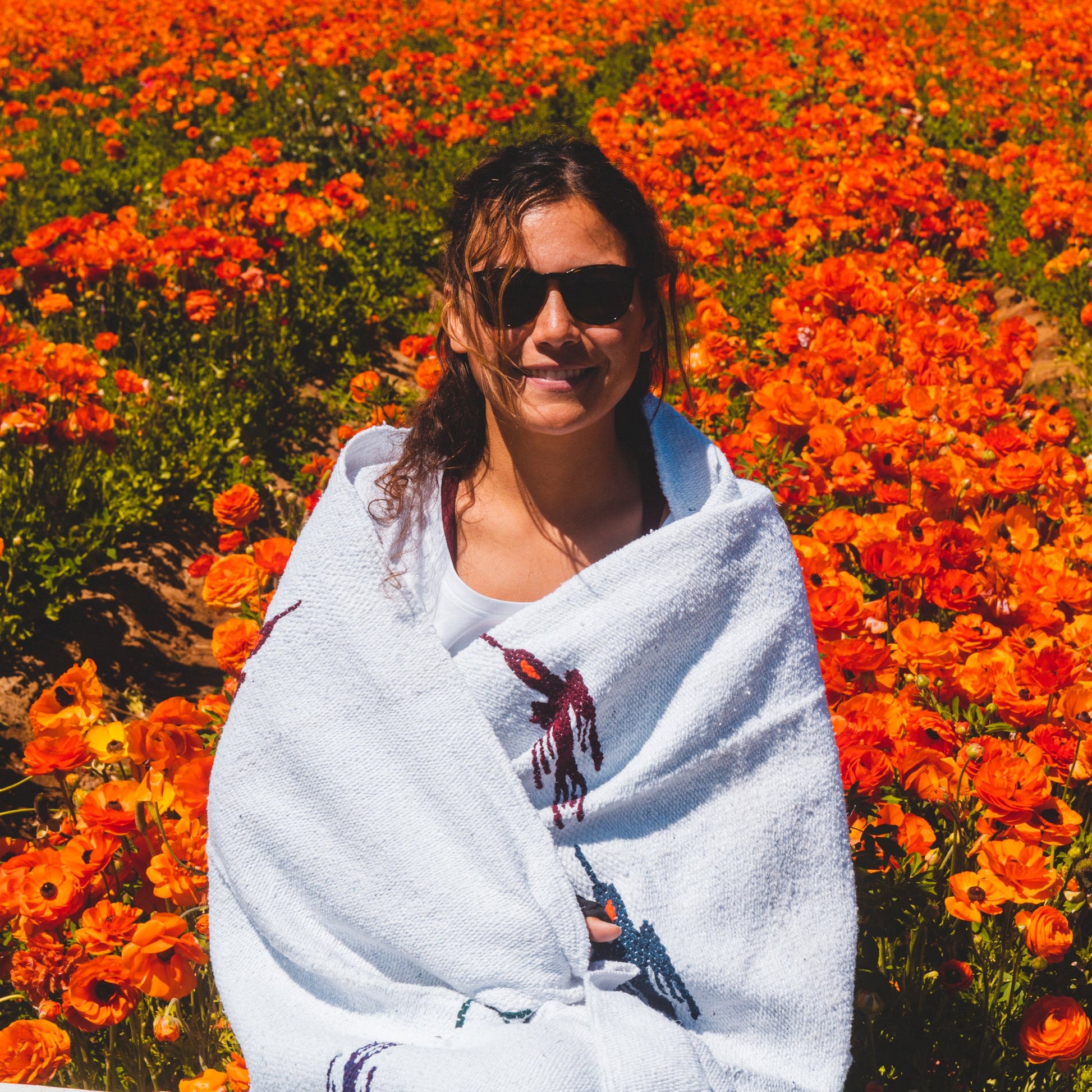 Namaste White Baja Thunderbird Yoga Blanket - Concordia Style Boutique