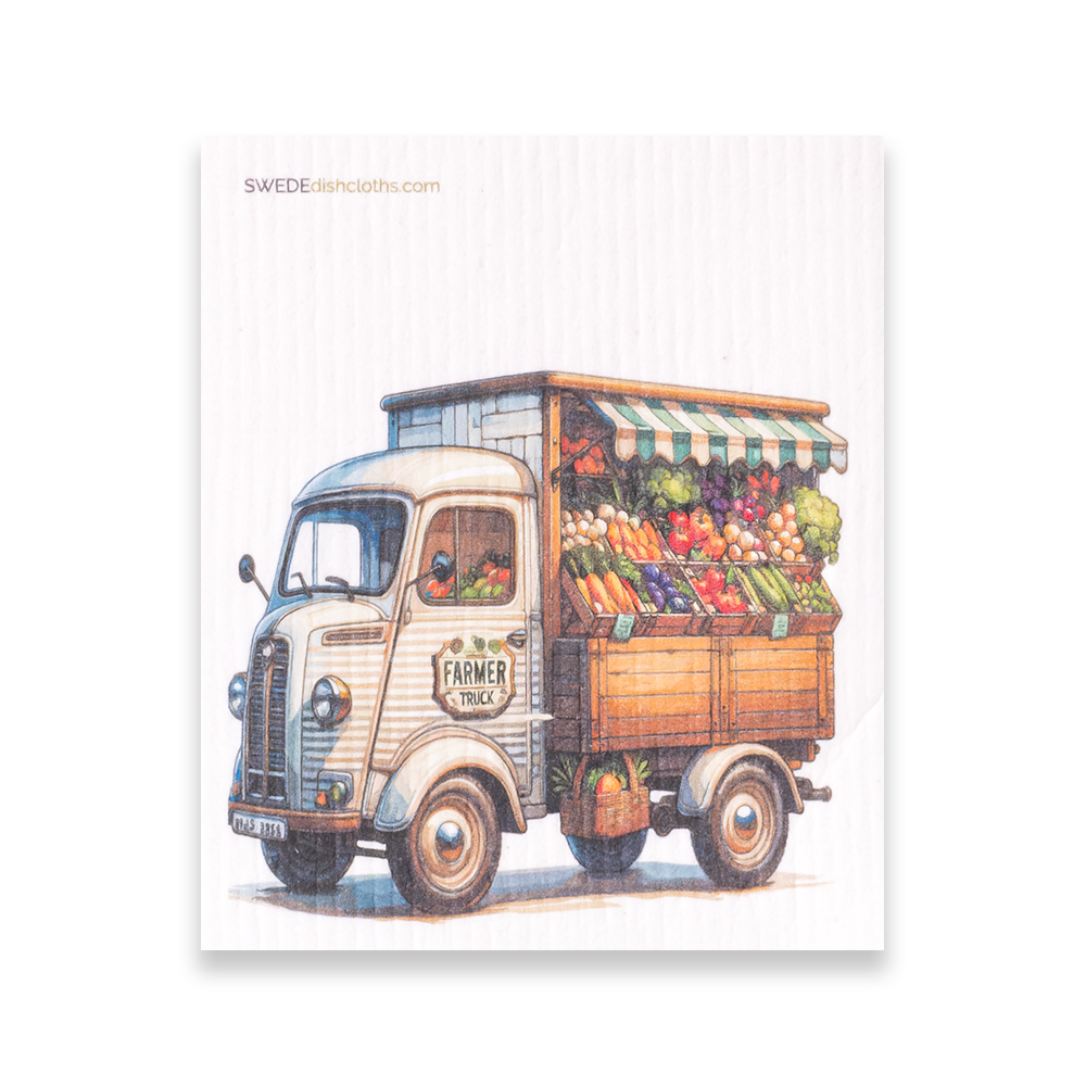 Eco-Friendly Swedish Dishcloths - Mixed Produce Trucks Set of 3 (Paper Towel Replacements, One of Each Design) - Concordia Style Boutique