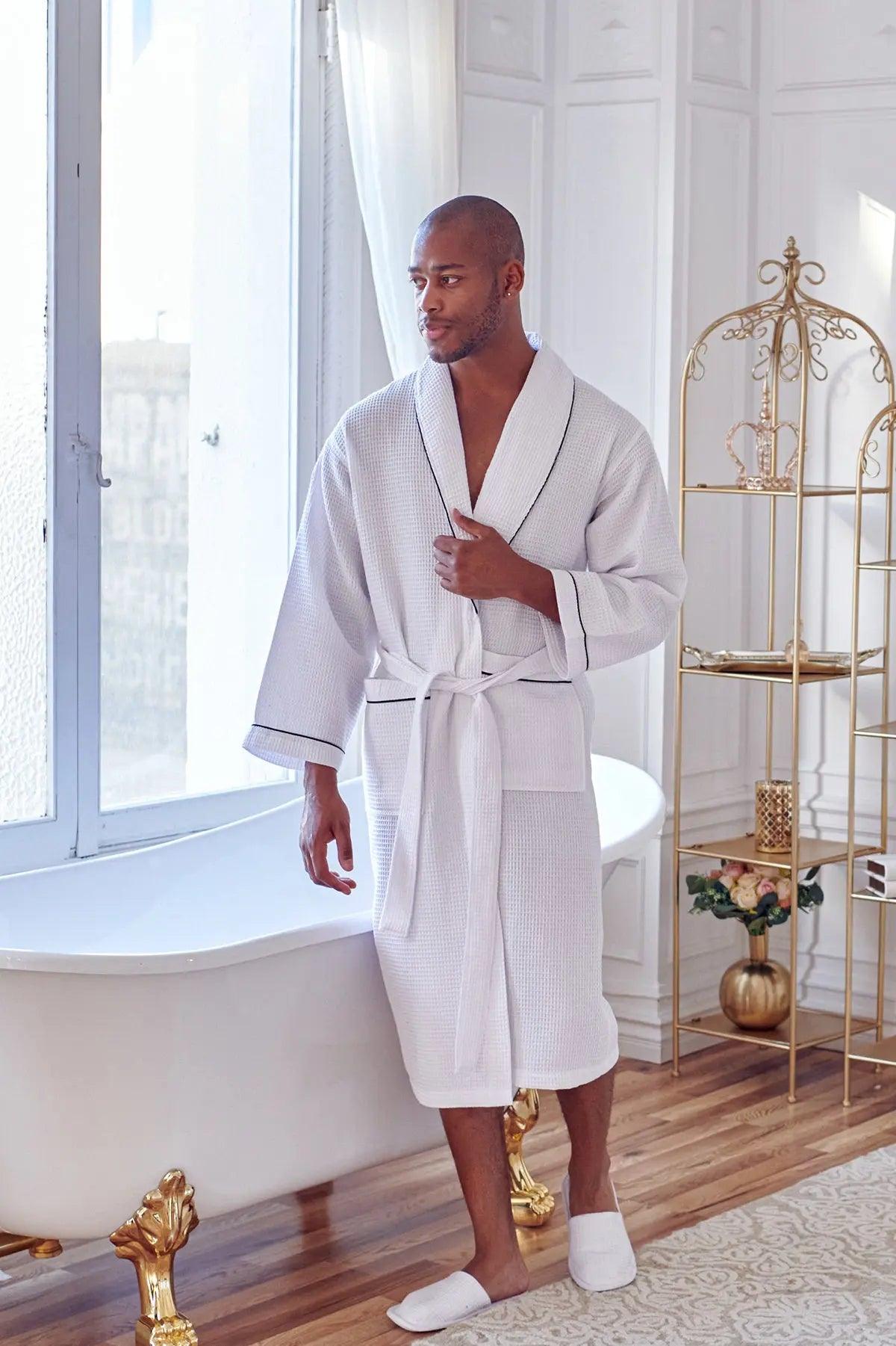 Premium Waffle Piping Robe for Men - Concordia Style Boutique