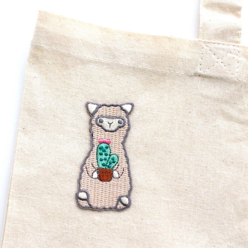 Wild Whimsy Alpaca Cactus Iron-on Patch