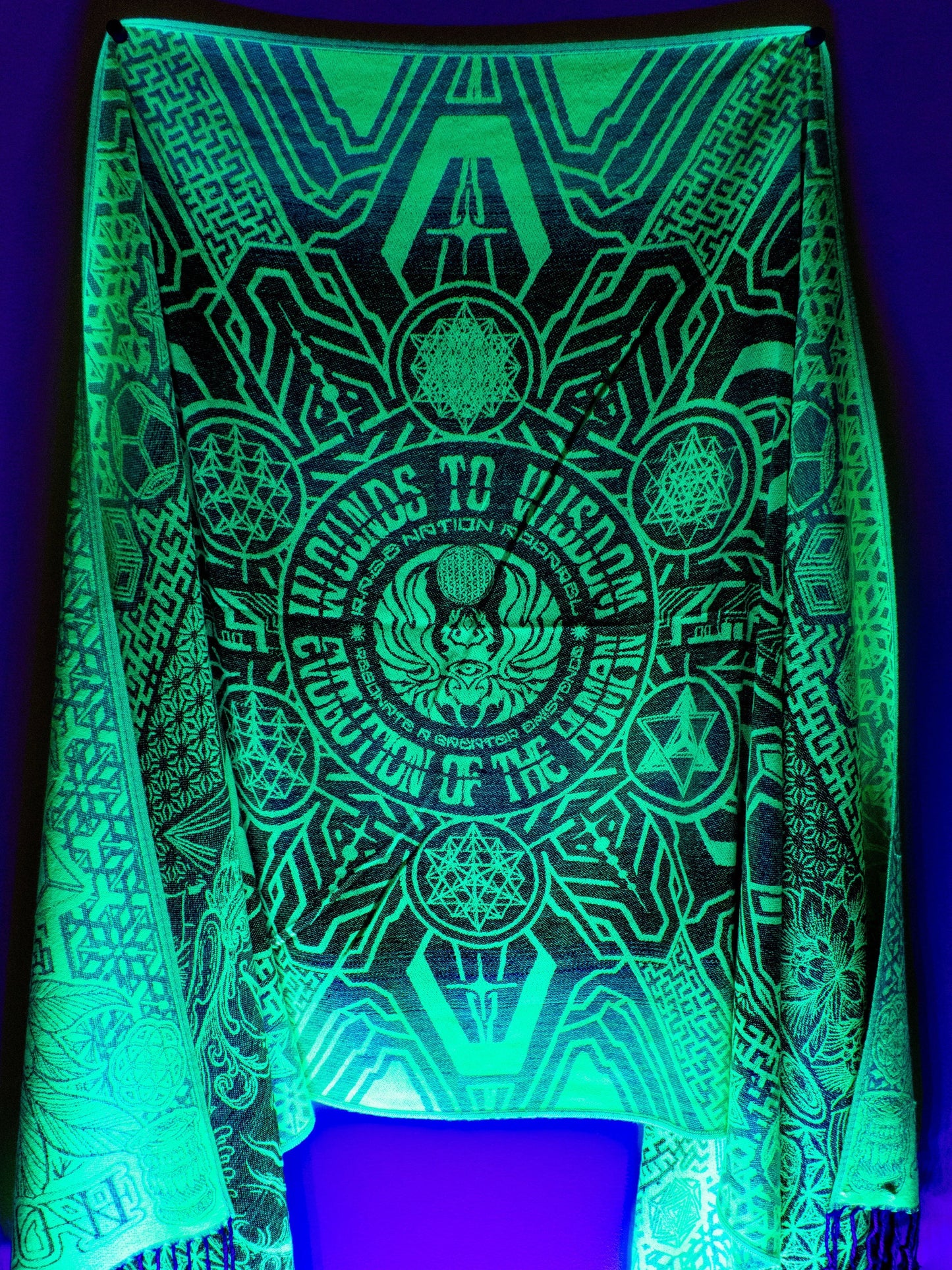 WOUNDS TO WISDOM • Yantrart x Rage Nation • UV-Reactive Gradient Shawl - Concordia Style Boutique