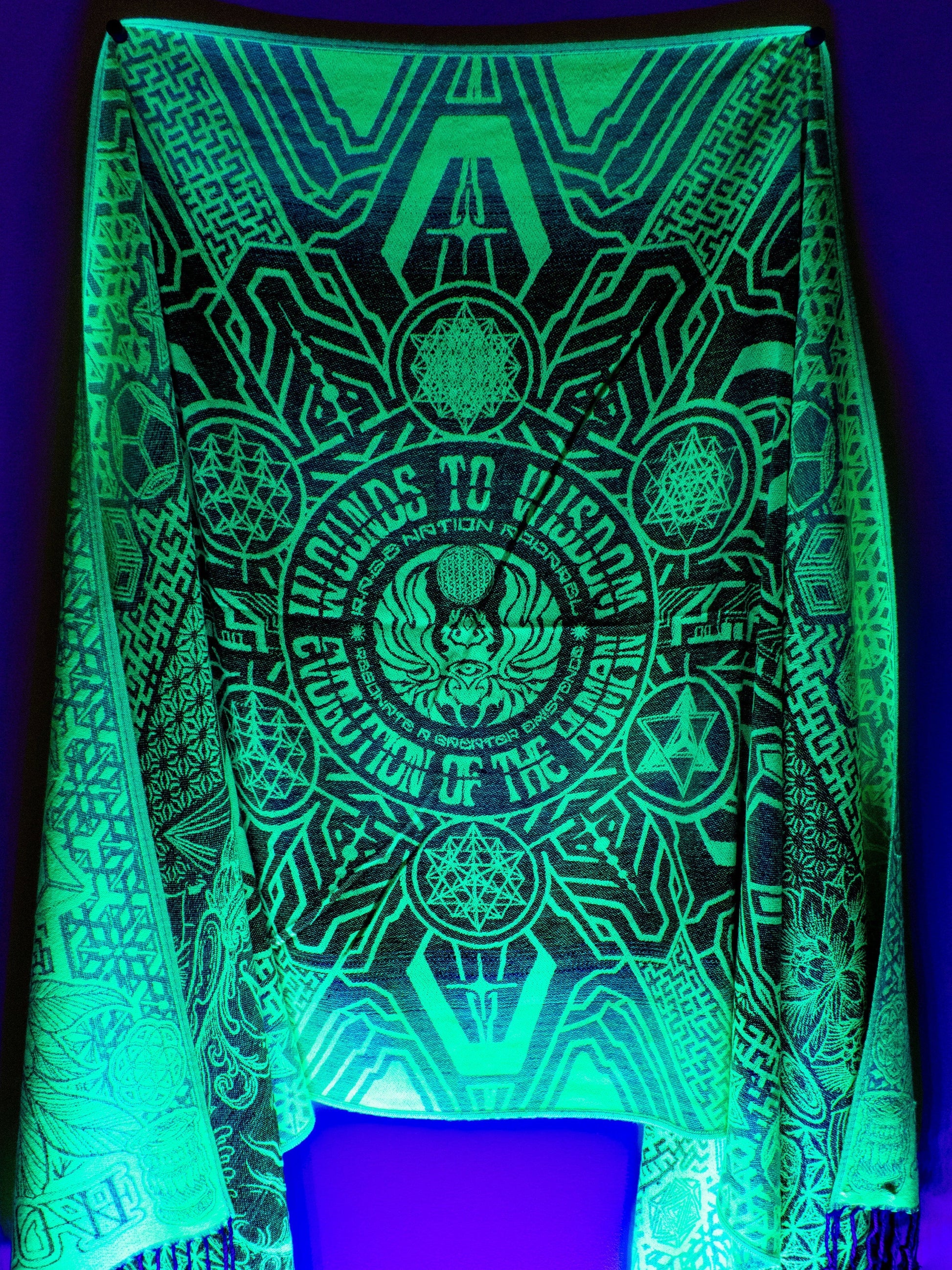 WOUNDS TO WISDOM • Yantrart x Rage Nation • UV-Reactive Gradient Shawl - Concordia Style Boutique
