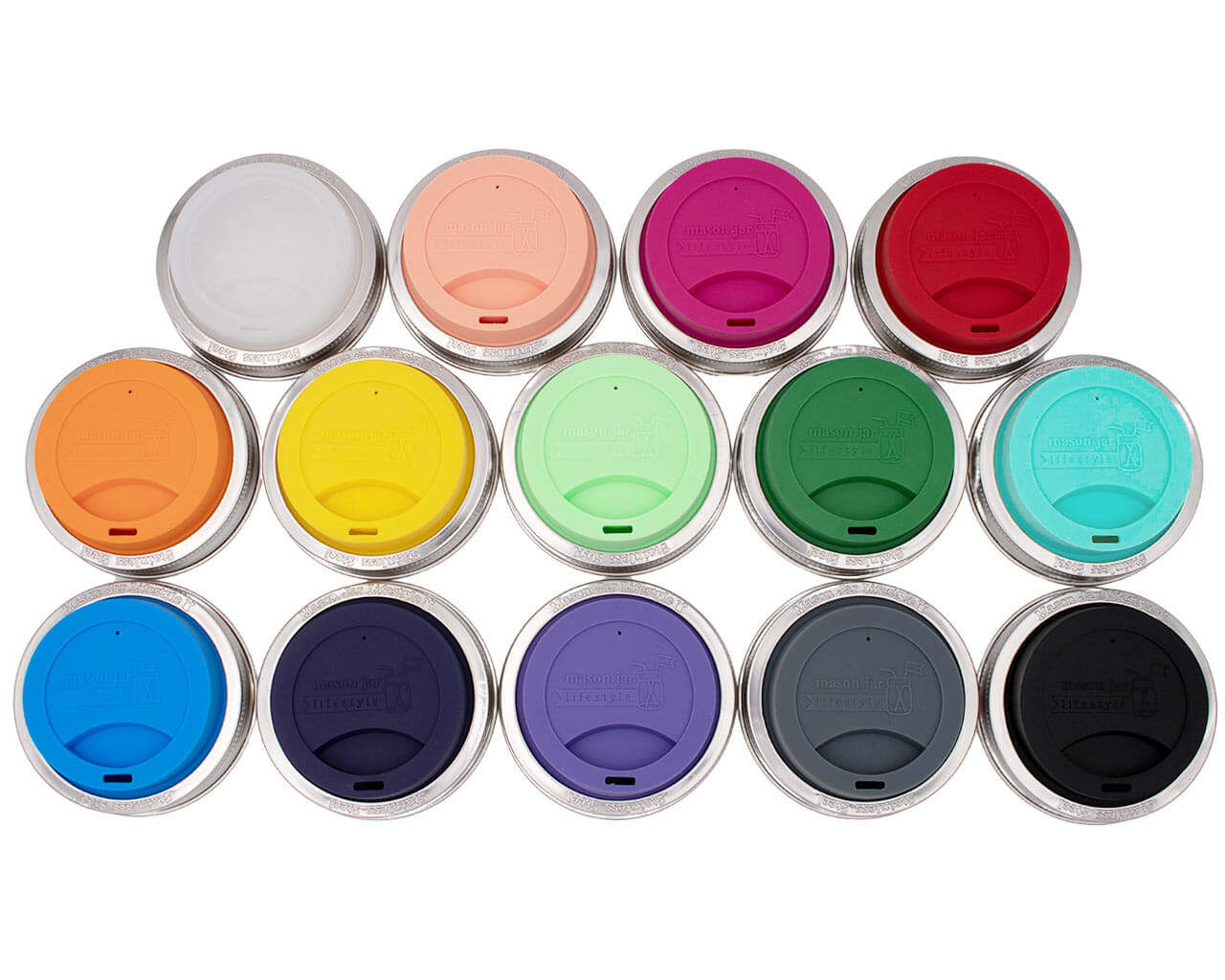Silicone Drinking Lid with Stainless Steel Band for Mason Jars - Concordia Style Boutique