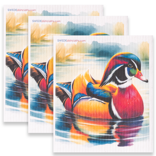 Eco-Friendly Swedish Dishcloths - Wood Duck Set of 3 (Paper Towel Replacements) - Concordia Style Boutique