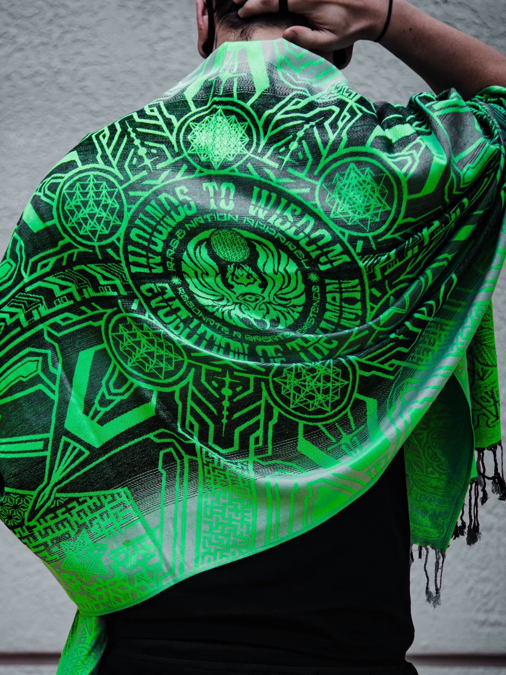 WOUNDS TO WISDOM • Yantrart x Rage Nation • UV-Reactive Gradient Shawl - Concordia Style Boutique
