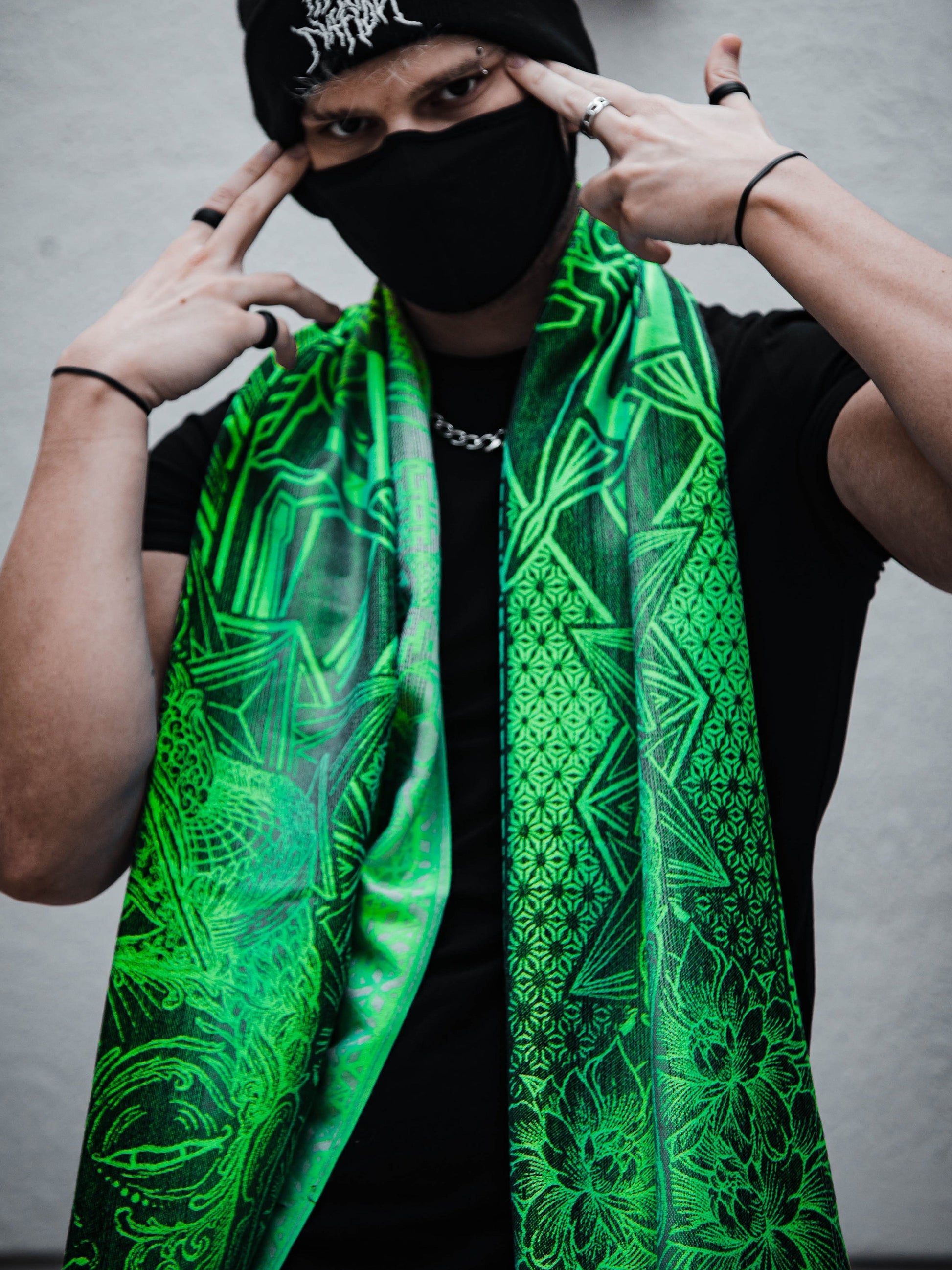 WOUNDS TO WISDOM • Yantrart x Rage Nation • UV-Reactive Gradient Shawl - Concordia Style Boutique