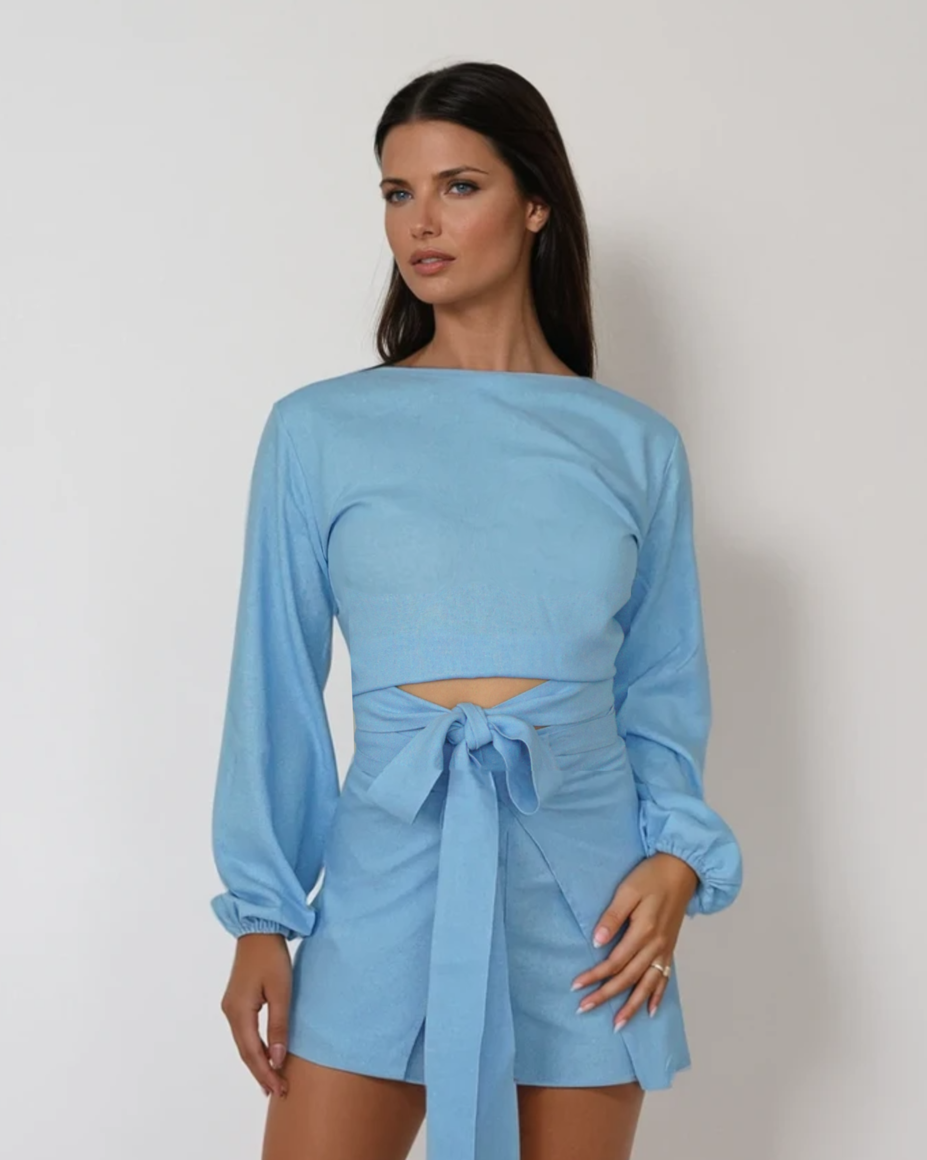 Belle Blouse - Blue Linen - Concordia Style Boutique
