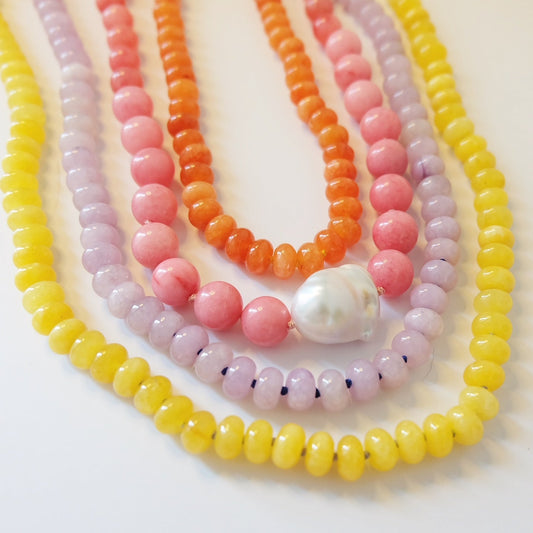 Yellow Beaded Candy Necklace