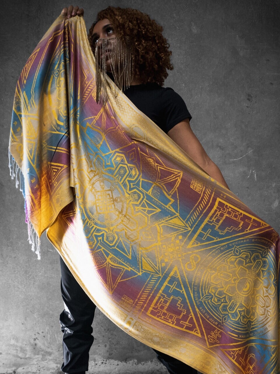 YELLOW AMETHYST DHARMA • Reversible Festival Shawl/Scarf - Concordia Style Boutique