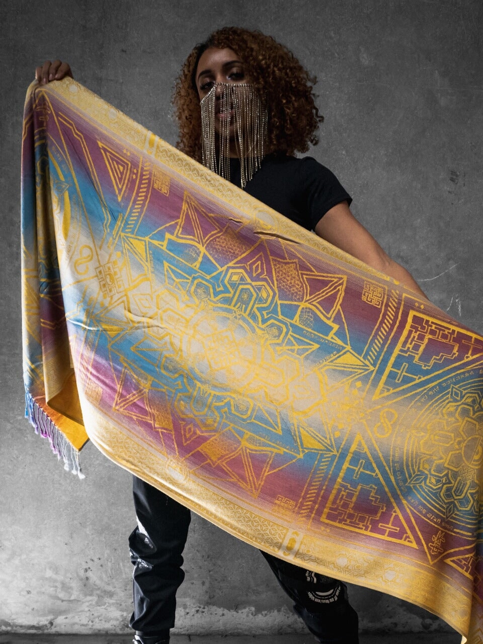 YELLOW AMETHYST DHARMA • Reversible Festival Shawl/Scarf - Concordia Style Boutique