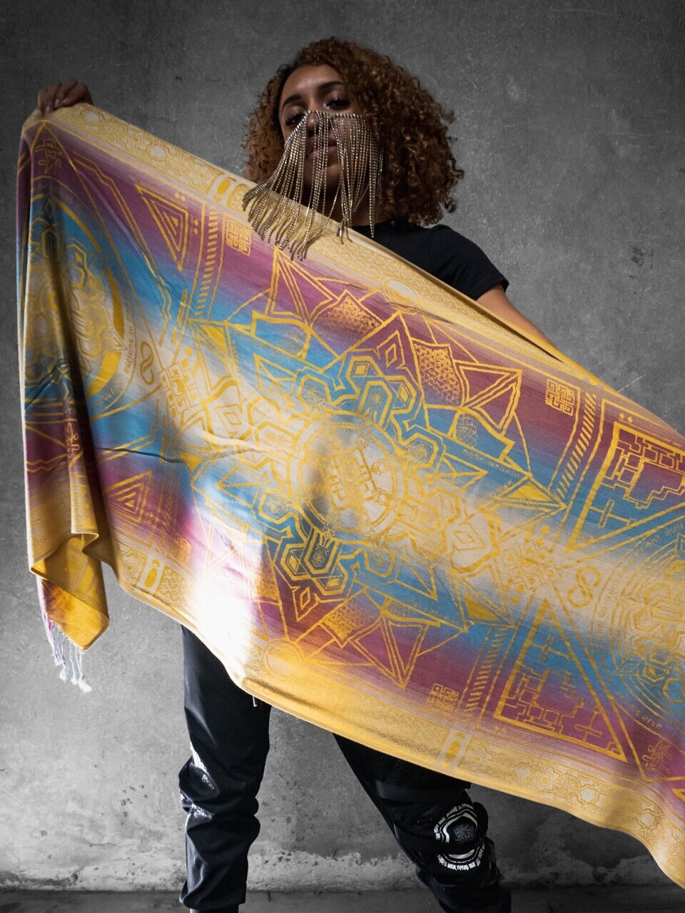 YELLOW AMETHYST DHARMA • Reversible Festival Shawl/Scarf - Concordia Style Boutique