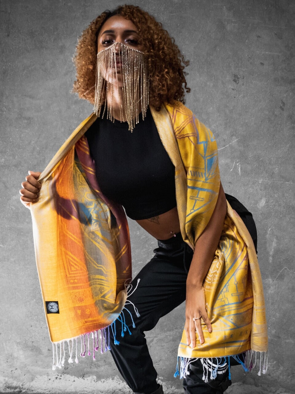 YELLOW AMETHYST DHARMA • Reversible Festival Shawl/Scarf - Concordia Style Boutique