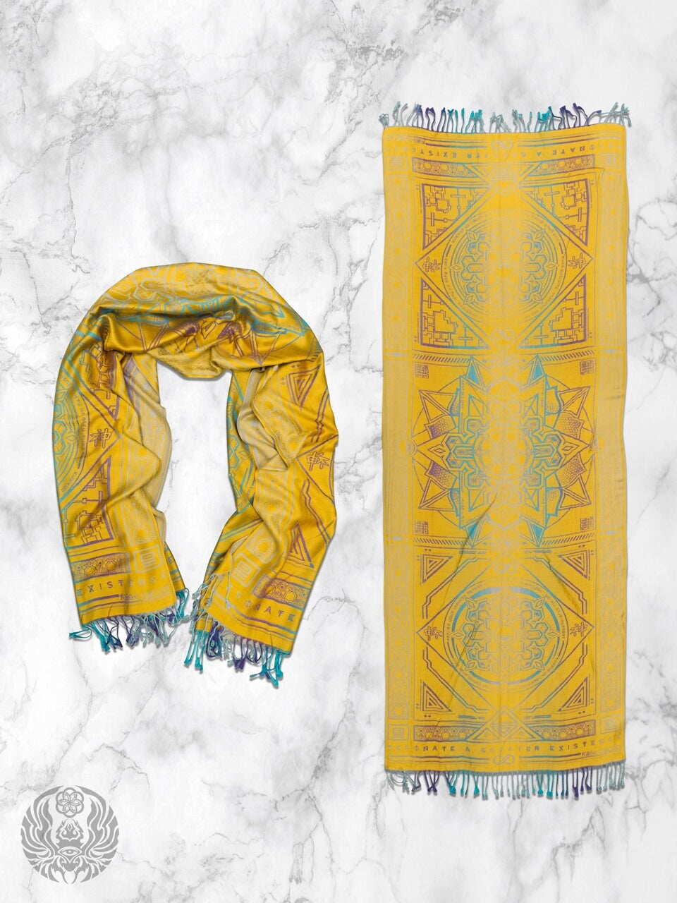 YELLOW AMETHYST DHARMA • Reversible Festival Shawl/Scarf - Concordia Style Boutique