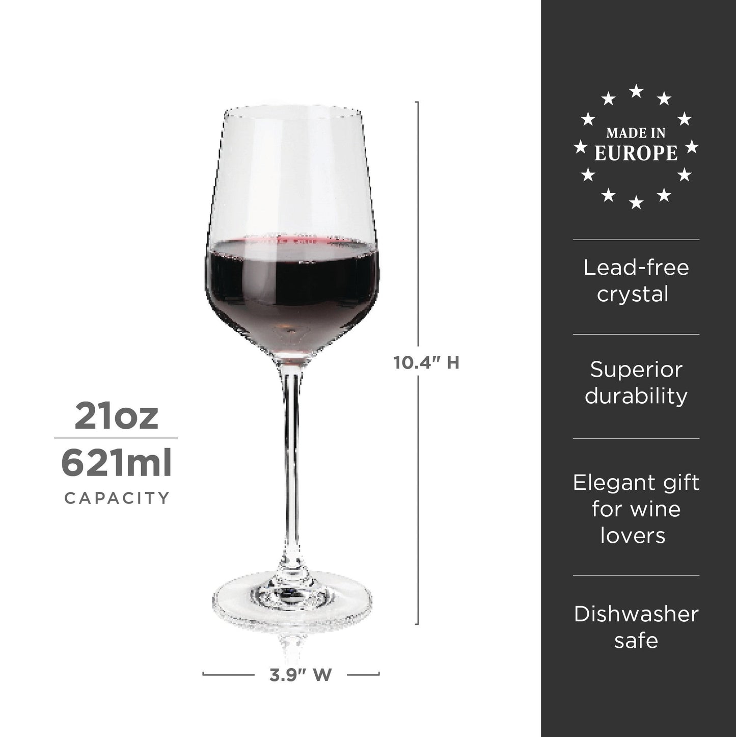 Reserve Inez Crystal Bordeaux Glasses Set of 4