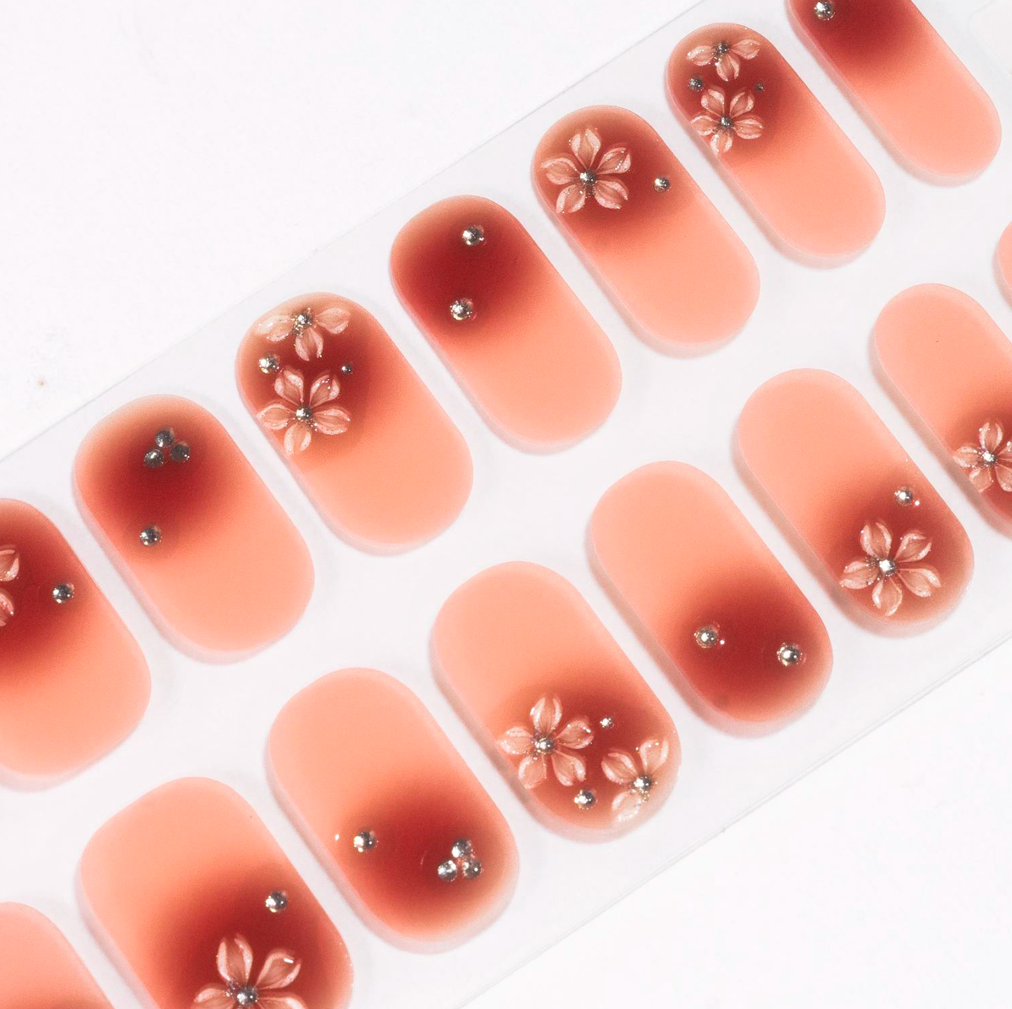 Floral Ombre Gel Nails