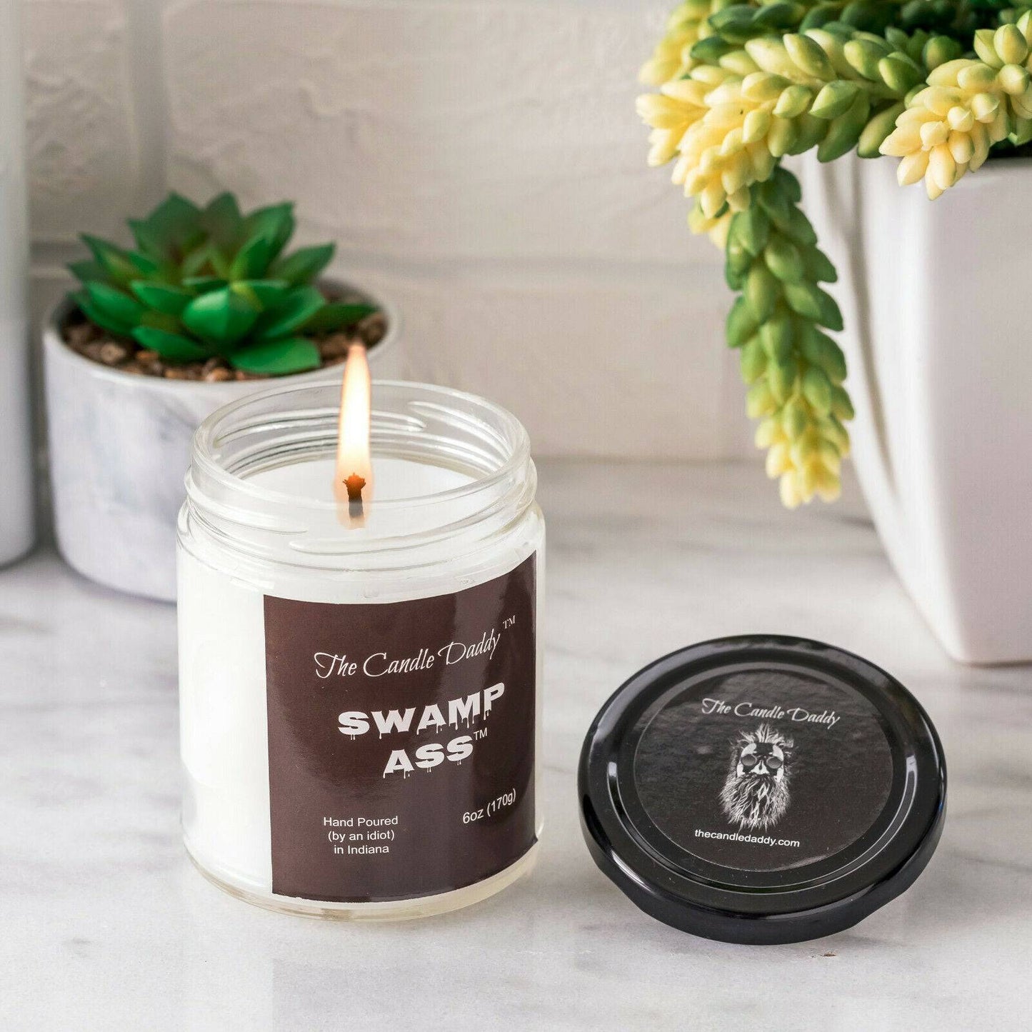 Swamp Ass -Very Horrible Smelling Candle- Practical Joke- 6 Ounce Candle - 40 Hour Burn