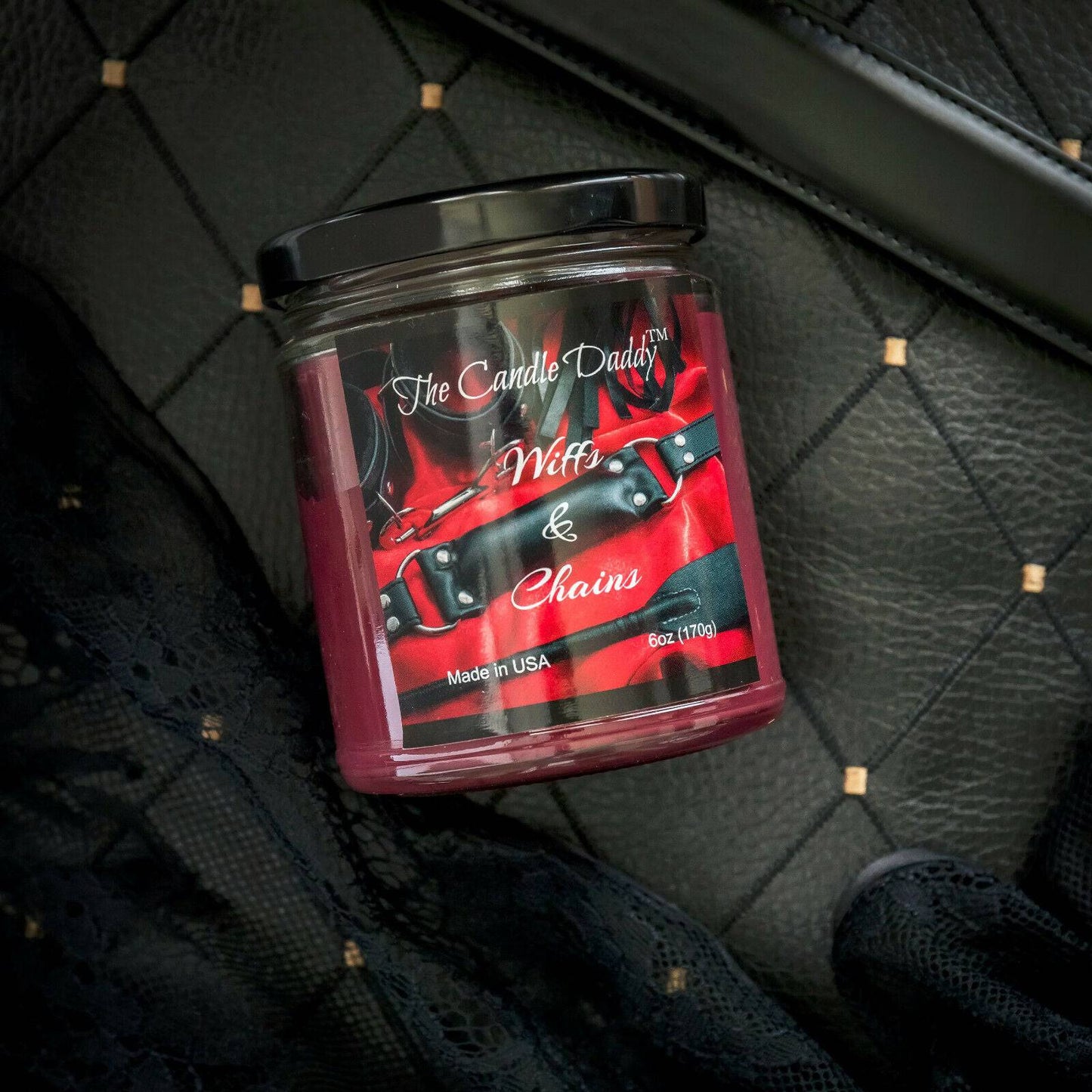 Wiffs & Chains Red Leather - 6 Ounce - 40 Hour Burn