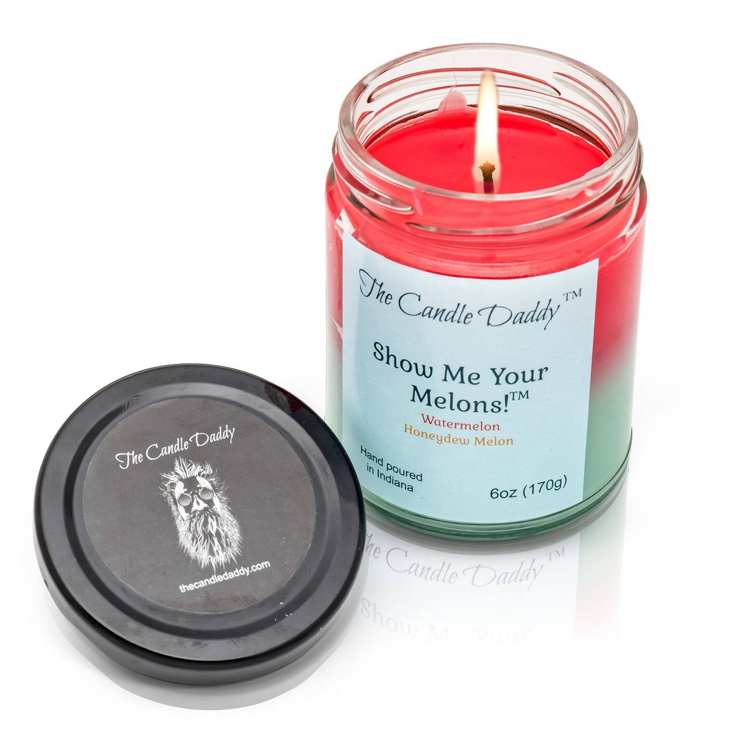 Show Me Your Melons- Watermelon- Honeydew - 6 Ounce Jar Candle- 40 Hour Burn Time