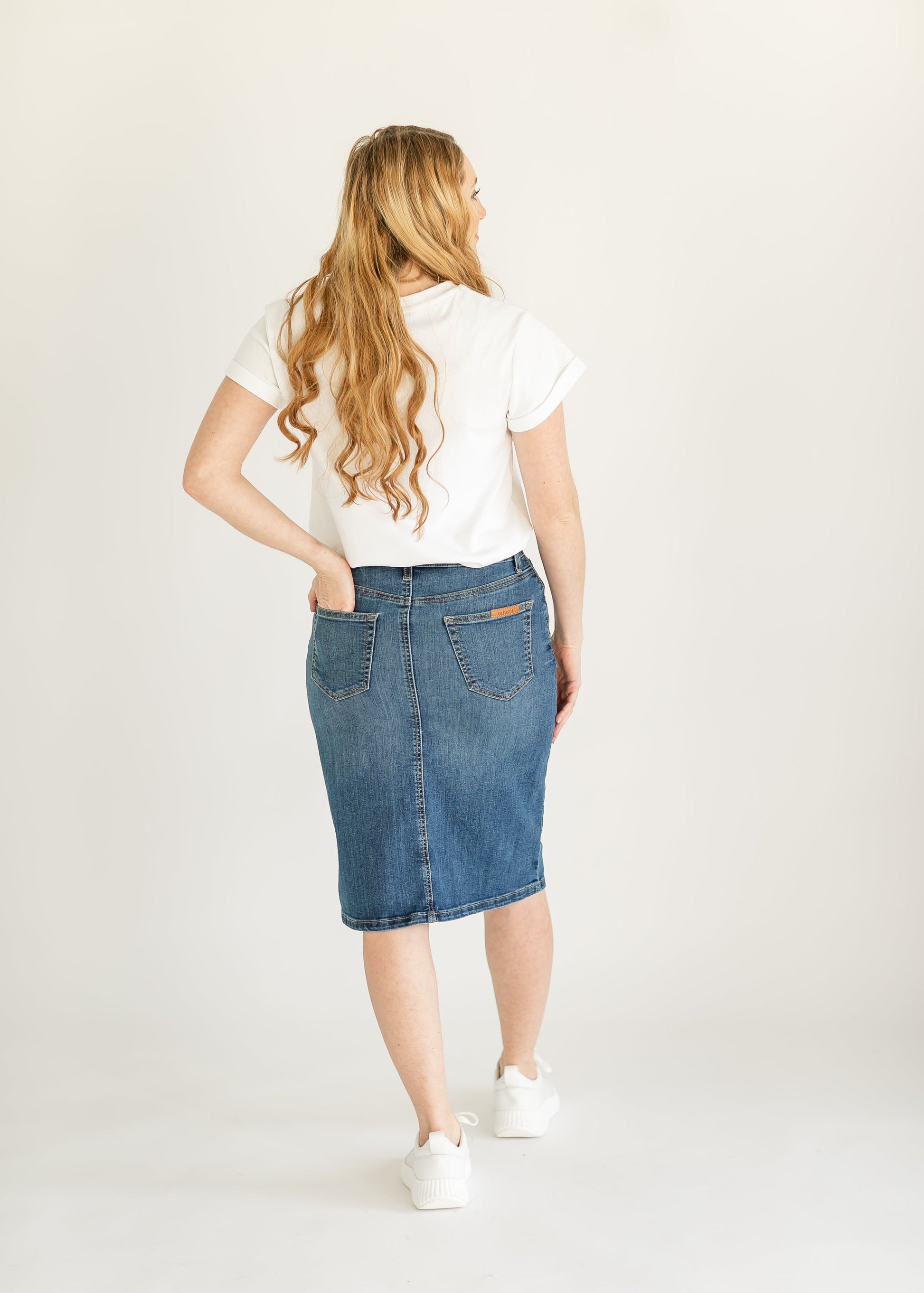 Zana Front Button Denim Midi Skirt - Concordia Style Boutique