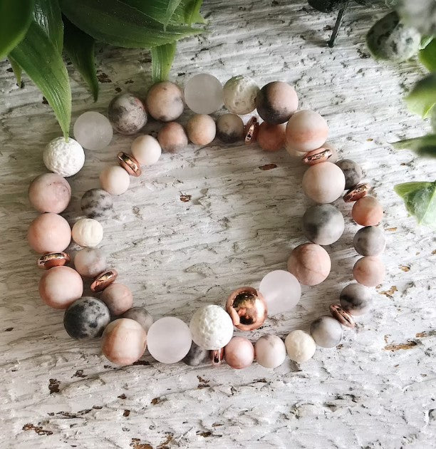 PINK ZEBRA JASPER BRACELET - Concordia Style Boutique