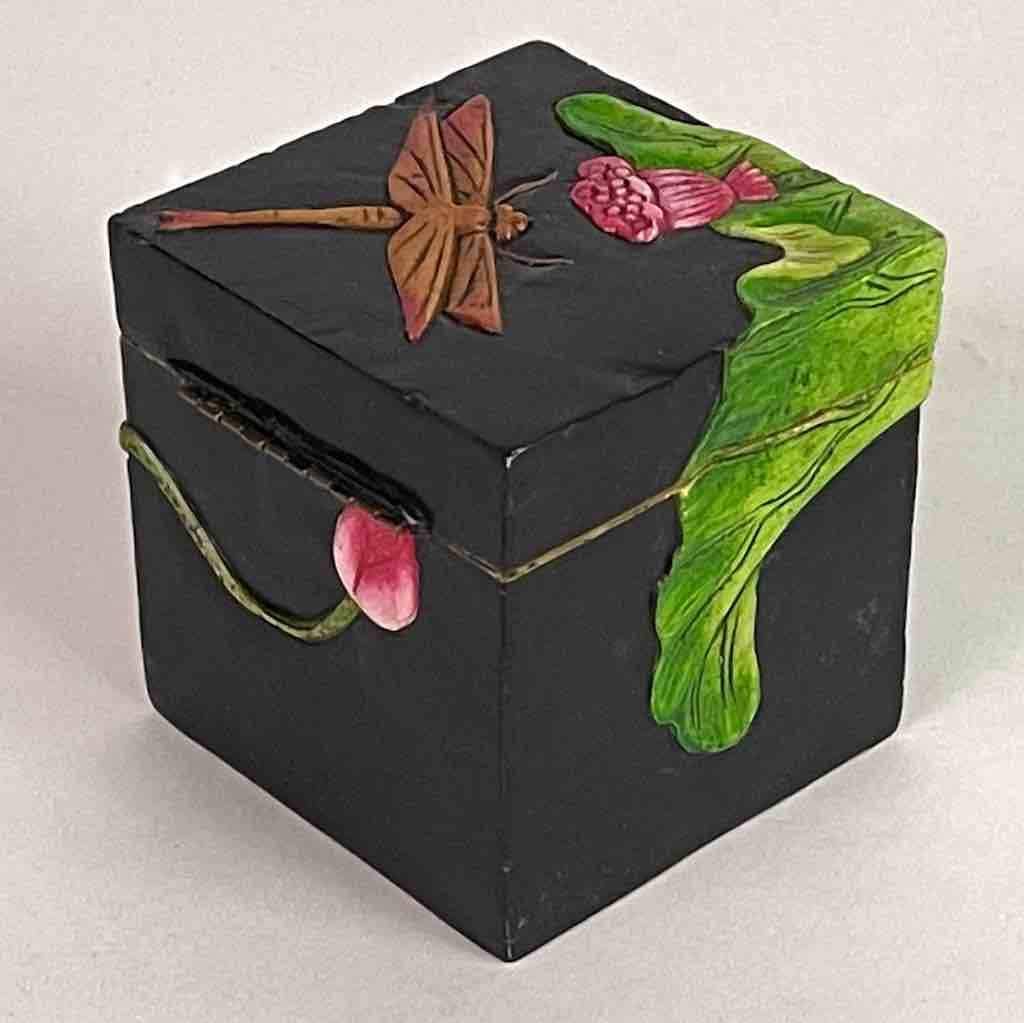 Dragon Fly & Lotus Flower - Black Cube Soapstone Trinket Decor BoxHeart - Premium Home Living & Improvement from The Niger Bend - Just $64.31! Shop now at Concordia Style Boutique