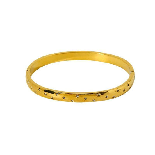 18K Gold Plated Star-Shaped Bangle (With Box) - Premium Bangles from Concordia Style Boutique - Just $10.12! Shop now at Concordia Style Boutique