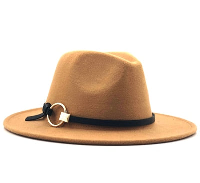 Wool Fedora Hat Hawkins Felt Cap Wide Brim Ladies Trilby Chapeu Feminino Hat Women Men Jazz Church Godfather Sombrero Caps - Premium hat from Concordia Style Boutique - Just $18.75! Shop now at Concordia Style Boutique