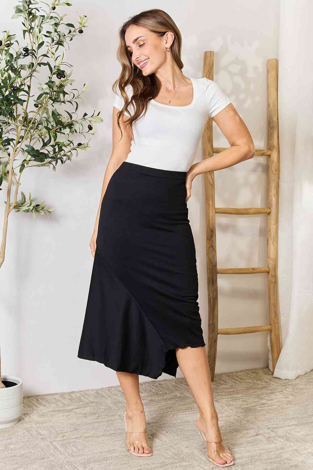 Culture Code Full Size High Waist Midi Skirt - Premium Full Size High Waist Midi Skirt from Concordia Style Boutique - Just $16.06! Shop now at Concordia Style Boutique