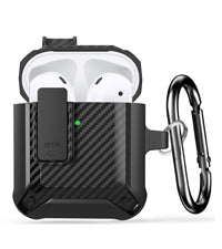 Airpod Case with Lock Compatible with Apple Airpods Case 2nd Generation Case, Rugged Case Cover for AirPods 1st Charging Case with Keychain for Men Women[Front LED Visible] - Premium Cases from Concordia Style Boutique - Just $6.96! Shop now at Concordia Style Boutique