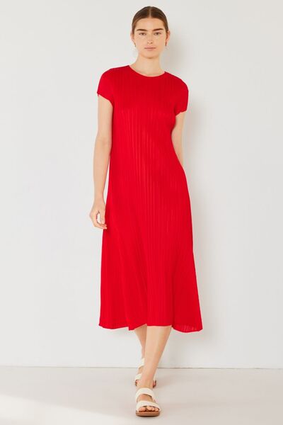 Marina West Swim Pleated Cap Sleeve A-Line Dress - Premium Pleated Cap Sleeve A-Line Dress from Concordia Style Boutique - Just $62.66! Shop now at Concordia Style Boutique