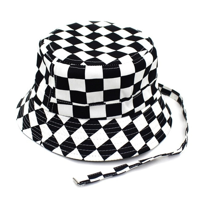 Minhui 2018 New Black White Plaid Bucket Hats for Men Flat Fishing Cap Women Hip Hop Caps Hat - Premium  from Concordia Style Boutique - Just $14.26! Shop now at Concordia Style Boutique
