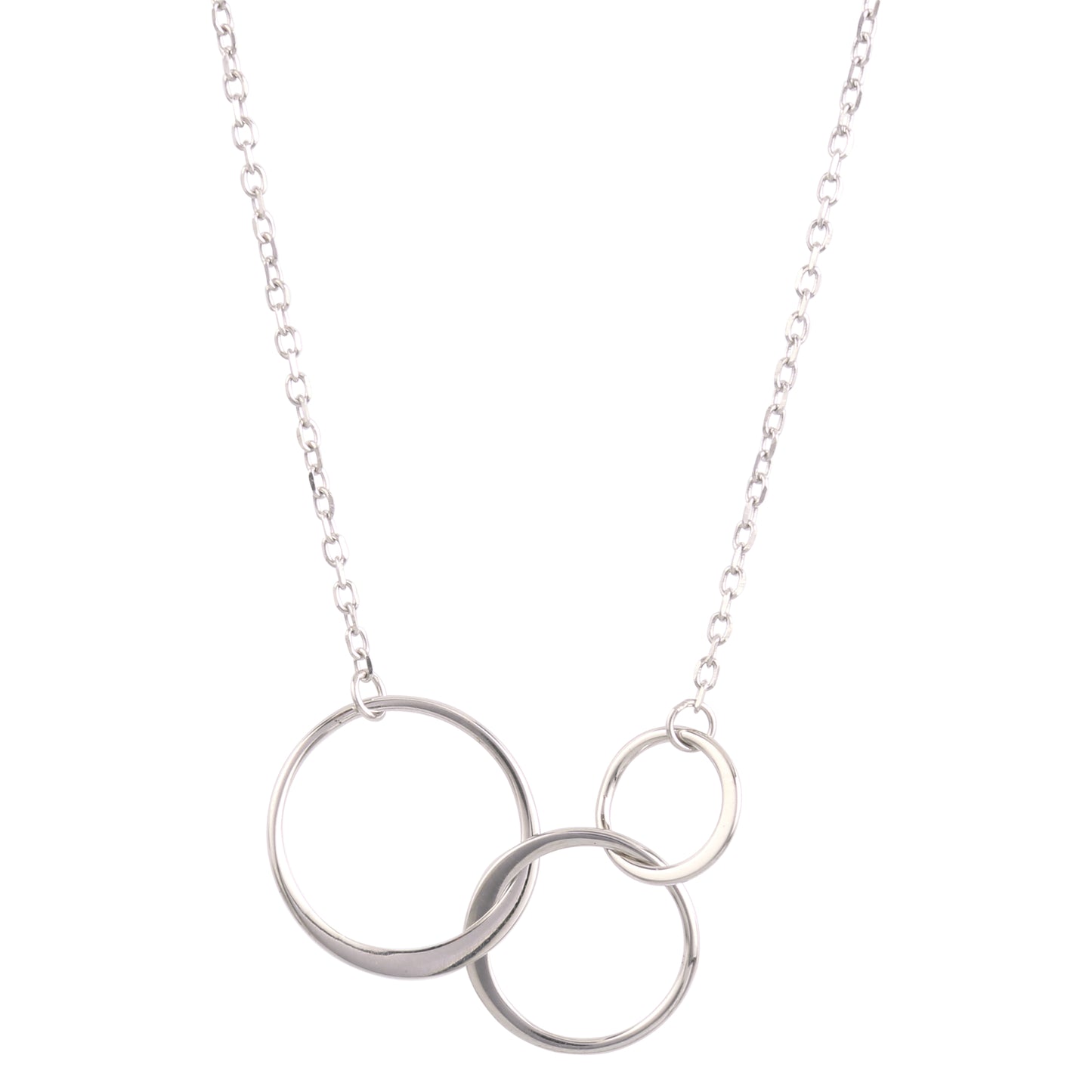 Three Circle Interlocking Pendant Necklace