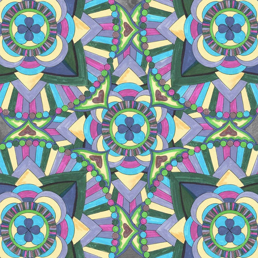 Hand Painted Watercolor Mandala Meditation Pattern - Concordia Style Boutique