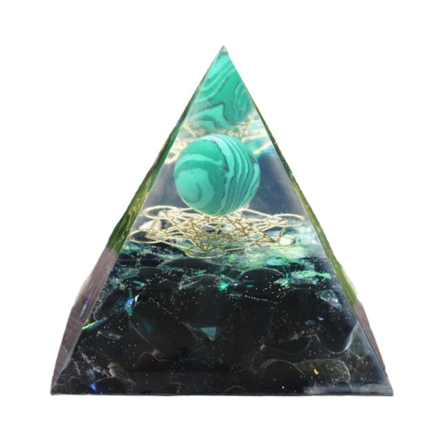 Energy Generator Orgone Pyramid Amethyst Peridot Healing Natural Crystal